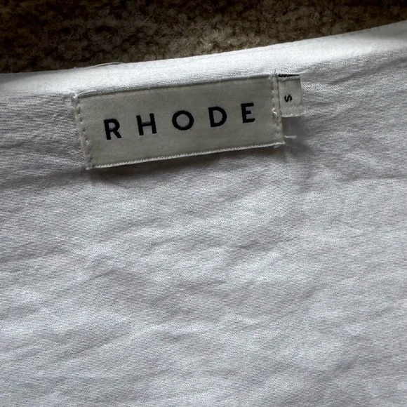 New RHODE Elsa Embellished Cotton Wrap Minidress size S - Picture 10 of 16